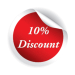 10% discount sticker